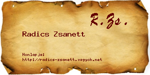 Radics Zsanett névjegykártya